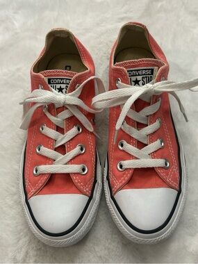 Converse Coral Low-Top Canvas Sneakers